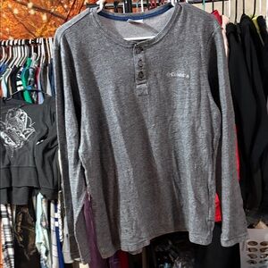 Columbia Men's Charcoal Henley Long Sleeve Shirt